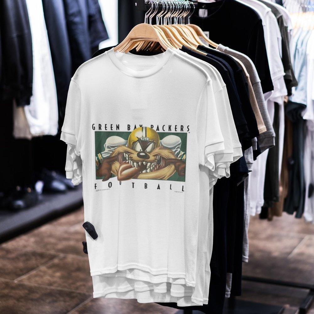Retro Green Bay Packers T Shirt, 1997 Taz Football Shirt, Football Tee